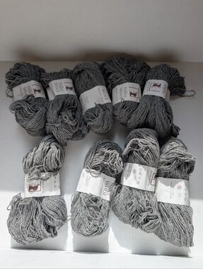 Silky Wool yarn by Elsebeth Lavold in a heathered gray color 12 x 50 gr BNWT